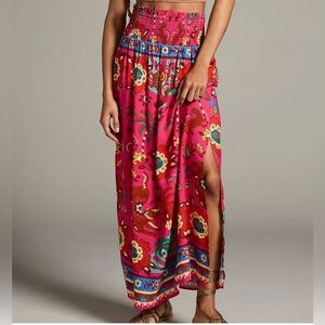 FARM Rio Pink Floral Maxi Skirt
